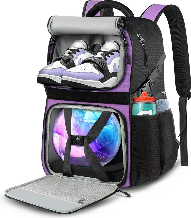 LOINTET Bowling Ball Bag, Single Bowling Backpack with Shoe Totes Bag Up to Size 16, Padded Ball Holder Bag, Accessories Gifts for Lovers/Player, Black - Image 1